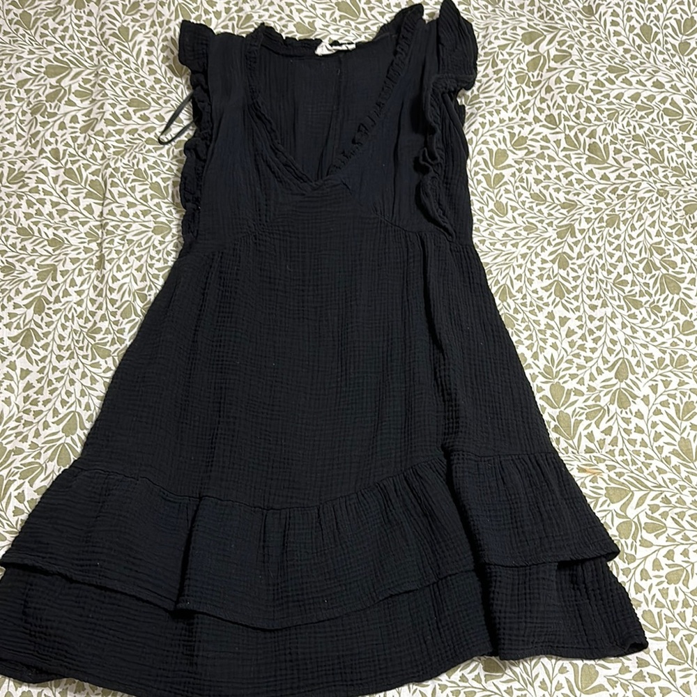 Black Ruffled Tiered Mini Sundress